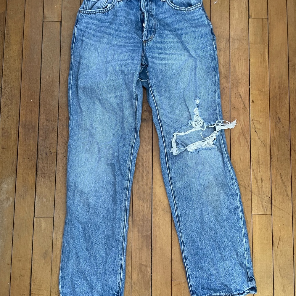 Garage Blue Straight Leg Pants